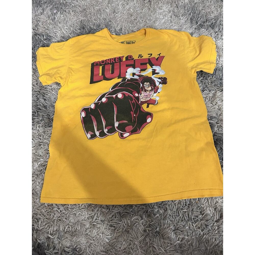 Ripple Junction One Piece Mens Monkey D. Luffy Yellow Graphic T-Shirt Size L